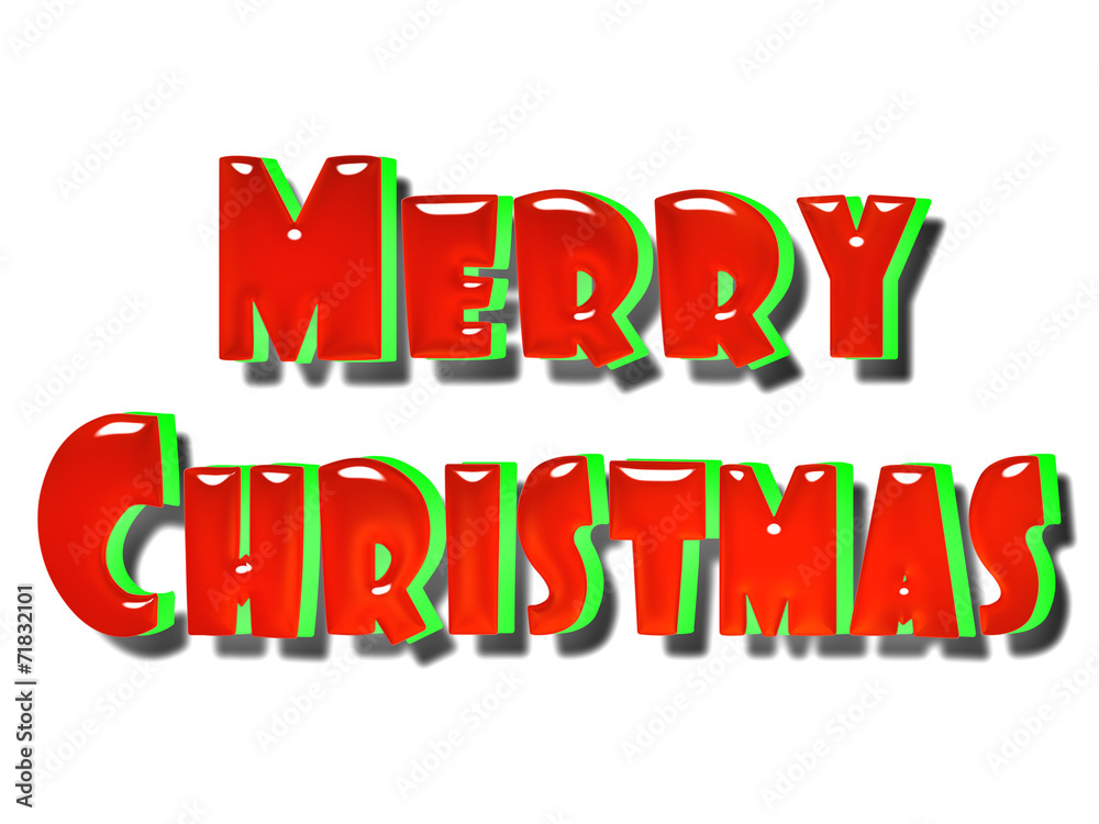 Merry Christmas in glossy red and green Merry Christmas in glossy red and green