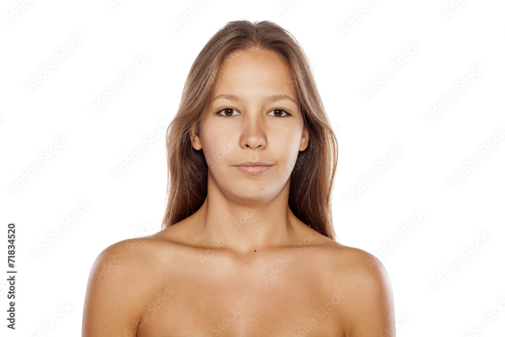 serious young woman with long hair and no makeup serious young woman with long hair and no makeup