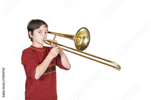 boy with a trombone