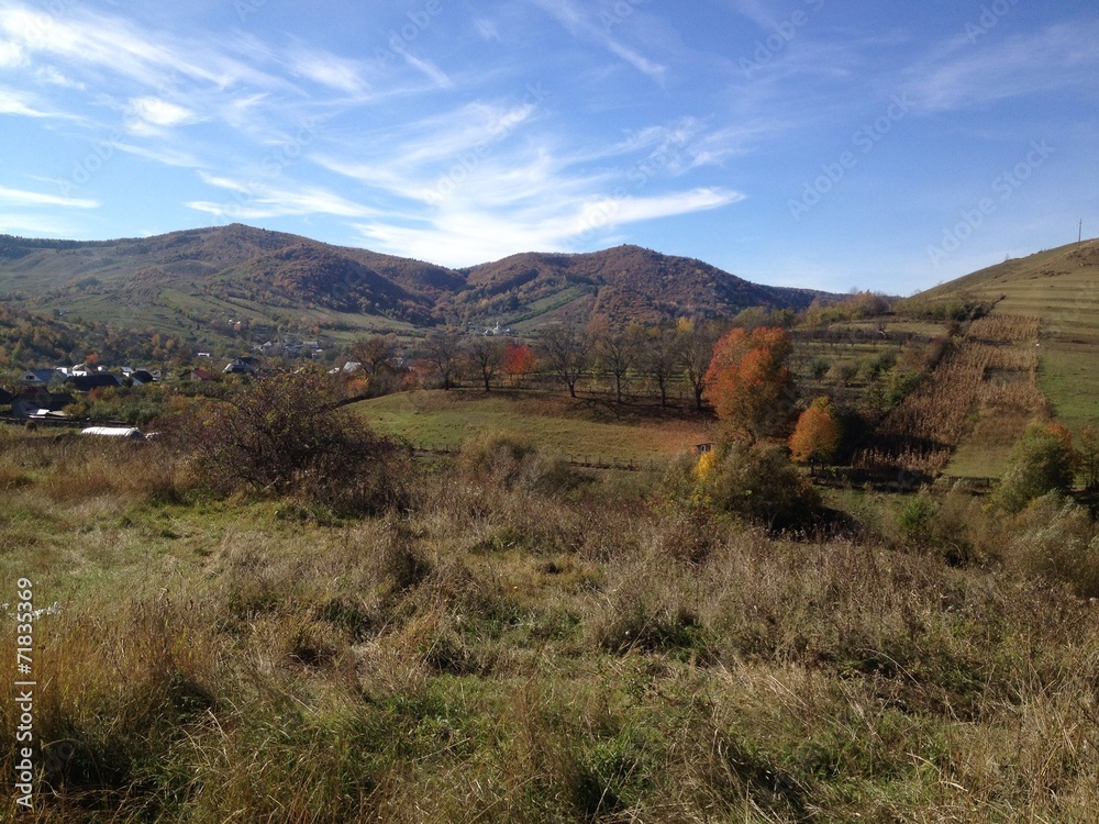 Autumn landscape in Romanian Carpathians