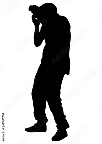 Journalist man on white