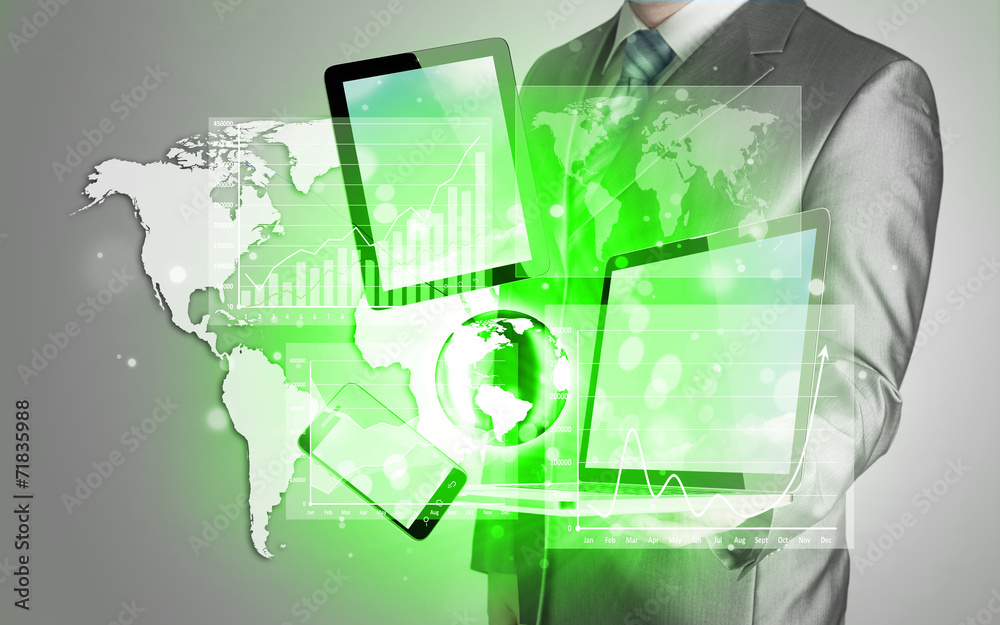 Technology in the hands of businessmen Technology in the hands of businessmen