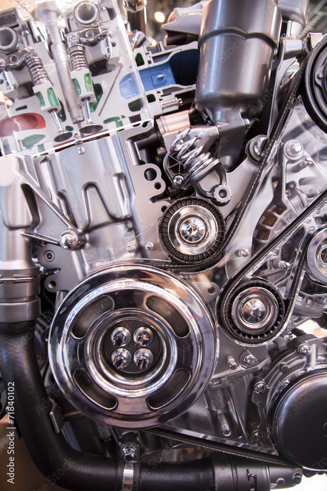 The powerful engine of a modern sport car The powerful engine of a modern sport car