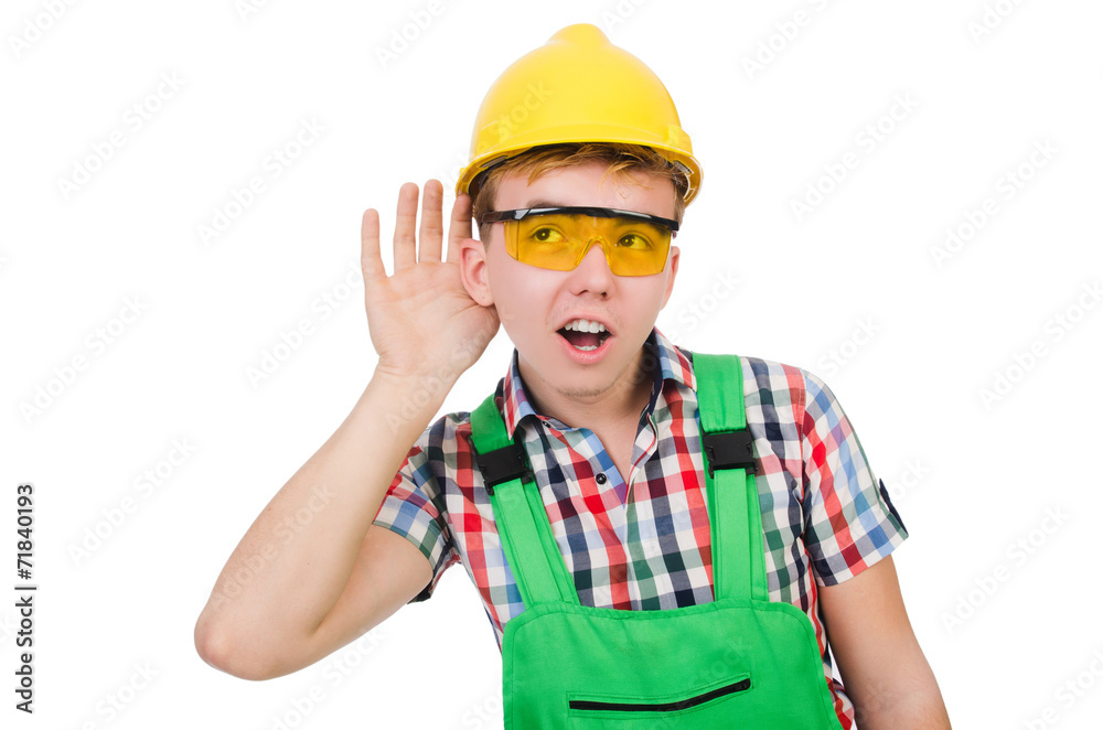 Industrial worker isolated on the white background