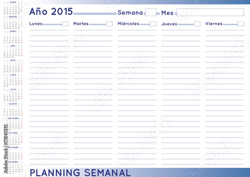 Weekly planner spanish