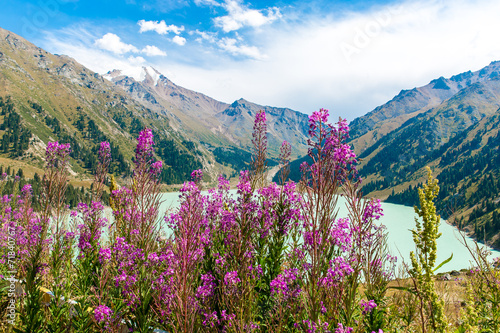 Fényképezés Spectacular scenic Big Almaty Lake ,Mountains in Kazakhstan