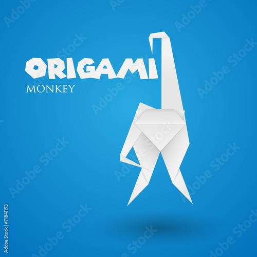 Photography origami paper monkey