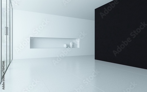 Fotografija Modern design empty room interior with alcove