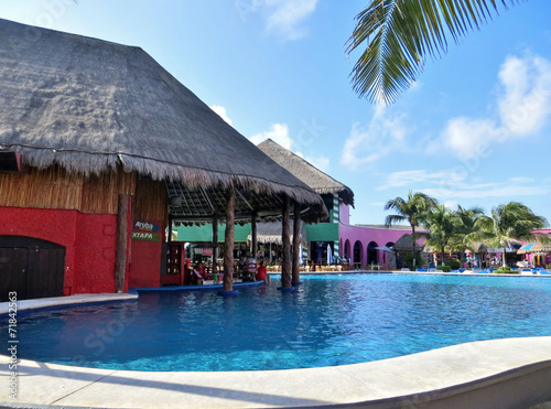 Swimming pool area in Costa Maya, Mexico