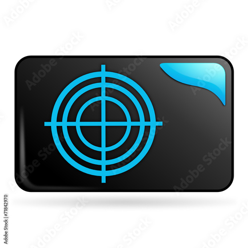 diagnostic sur bouton web rectangle bleu
