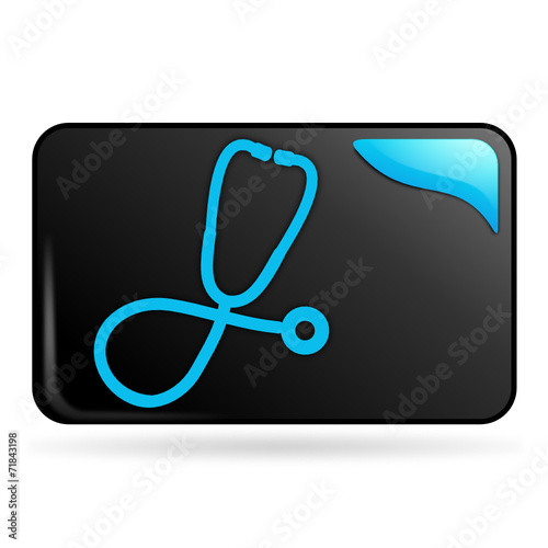 médecin bouton web rectangle bleu