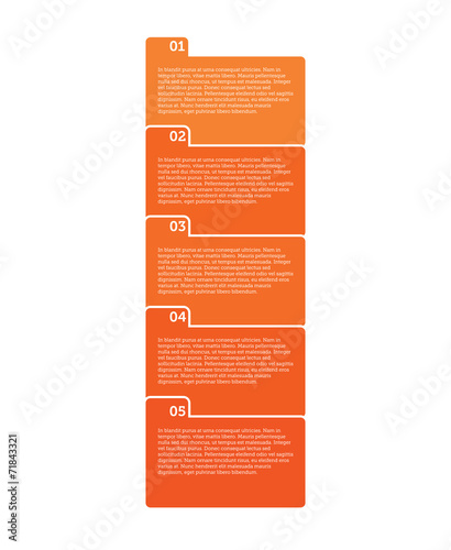 A vector set of five numbered tabs