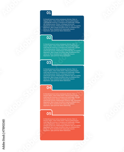A vector set of five numbered tabs