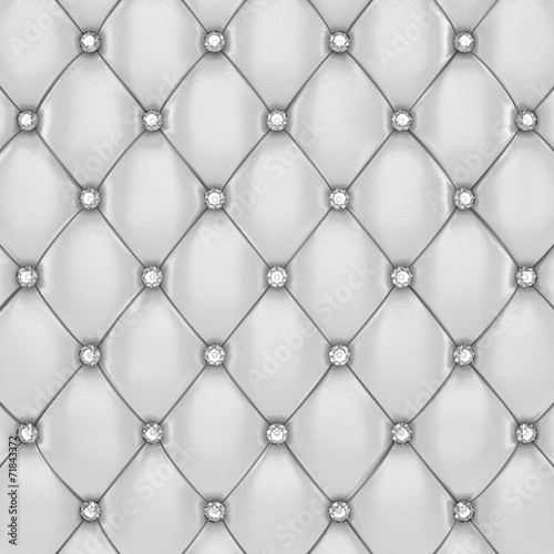 White leather upholstery pattern with diamonds