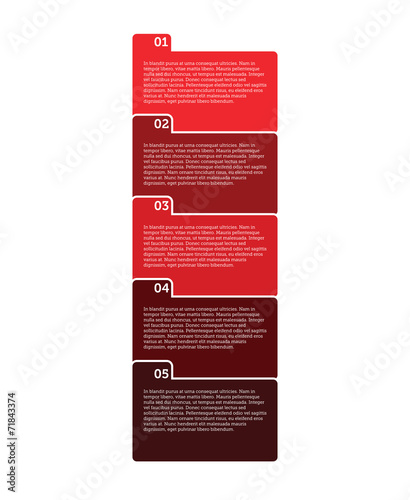 A vector set of five numbered tabs