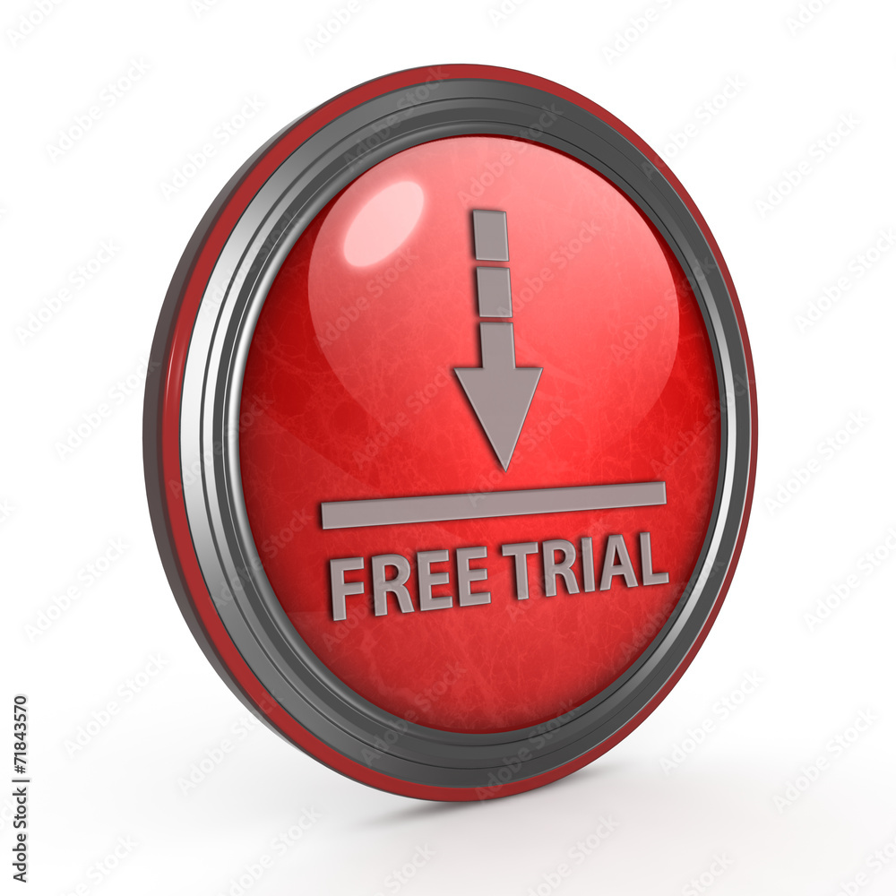Free trial circular icon on white background Free trial circular icon on white background