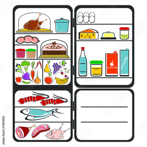 Refrigerator with food