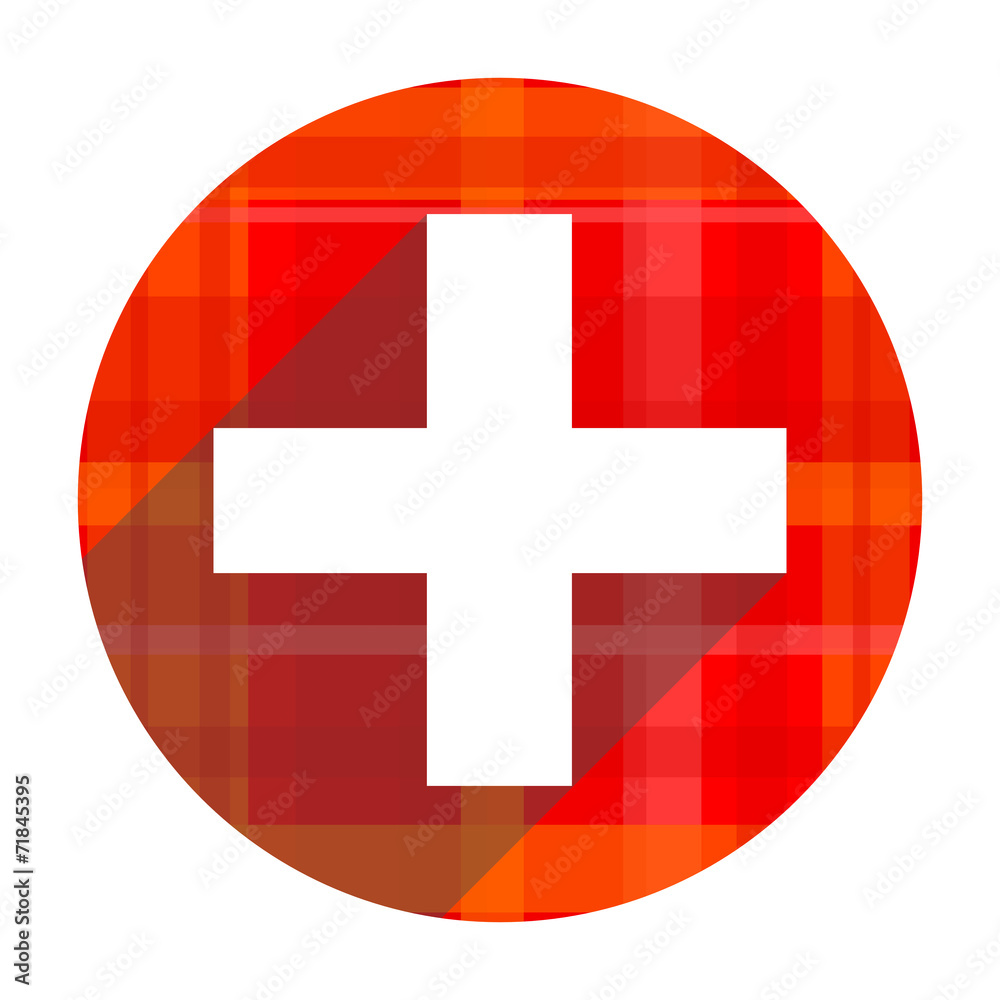 Obraz premium plus red flat icon isolated