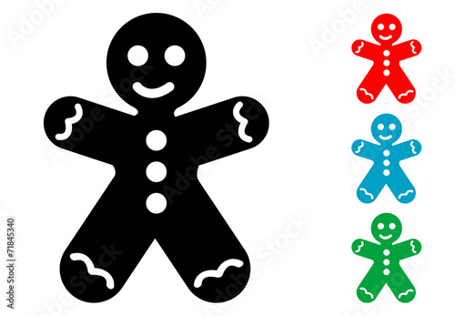 Pictograma hombre de jengibre con varios colores