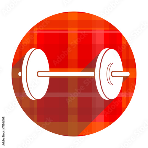 fitness red flat icon isolated