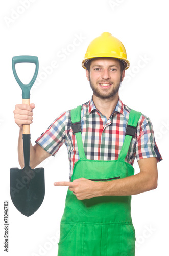 Industrial worker isolated on the white background