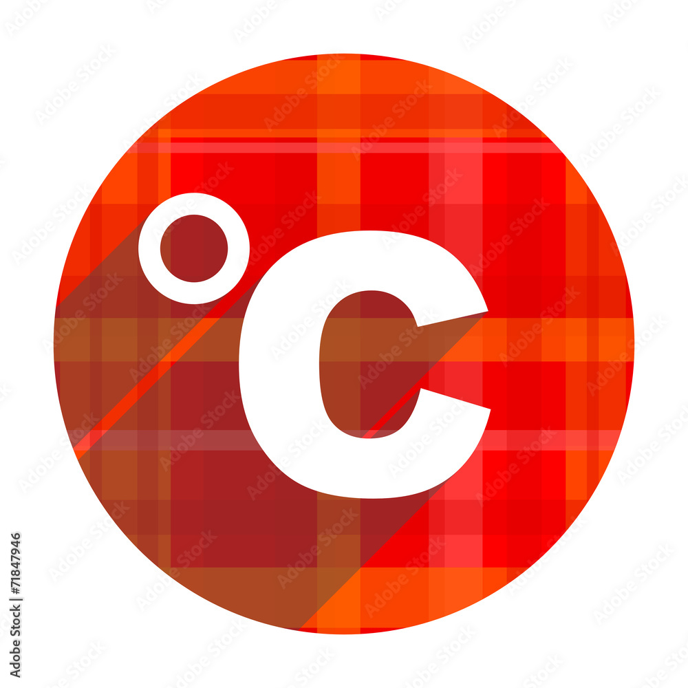 celsius red flat icon isolated