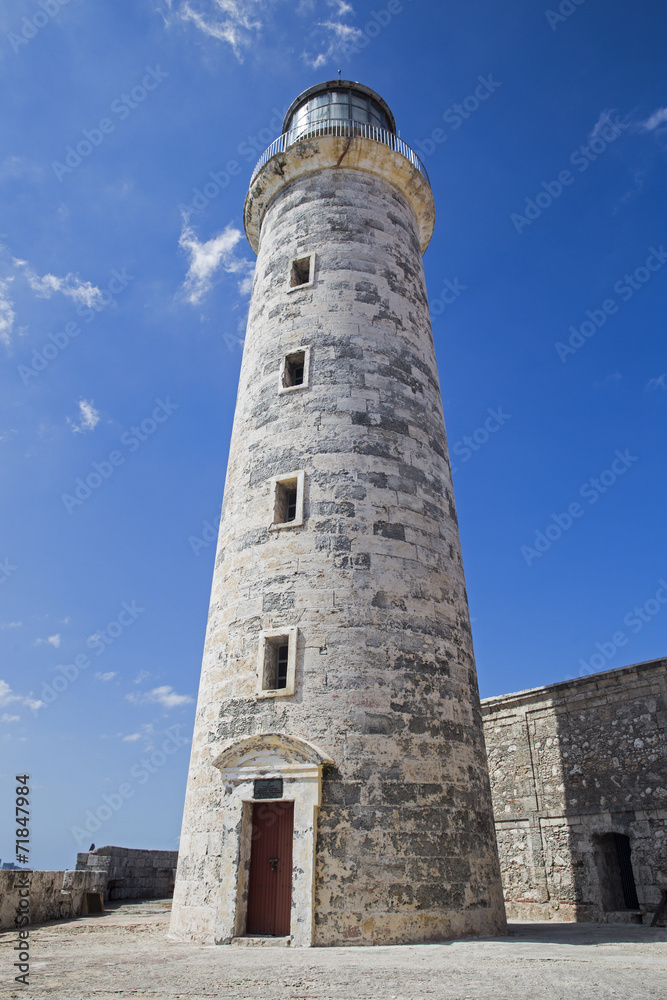 The famous El Morro lighthouse in Havana, Cuba