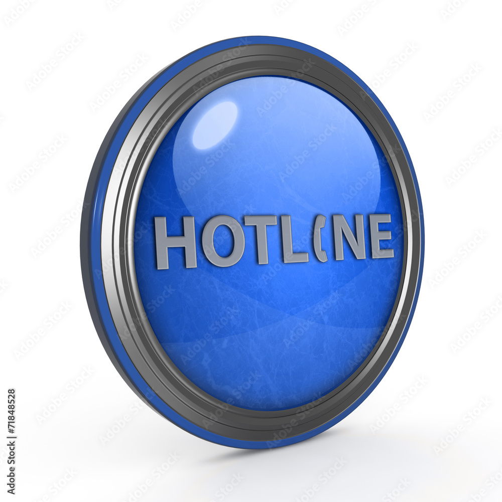 Hotline circular icon on white background Hotline circular icon on white background
