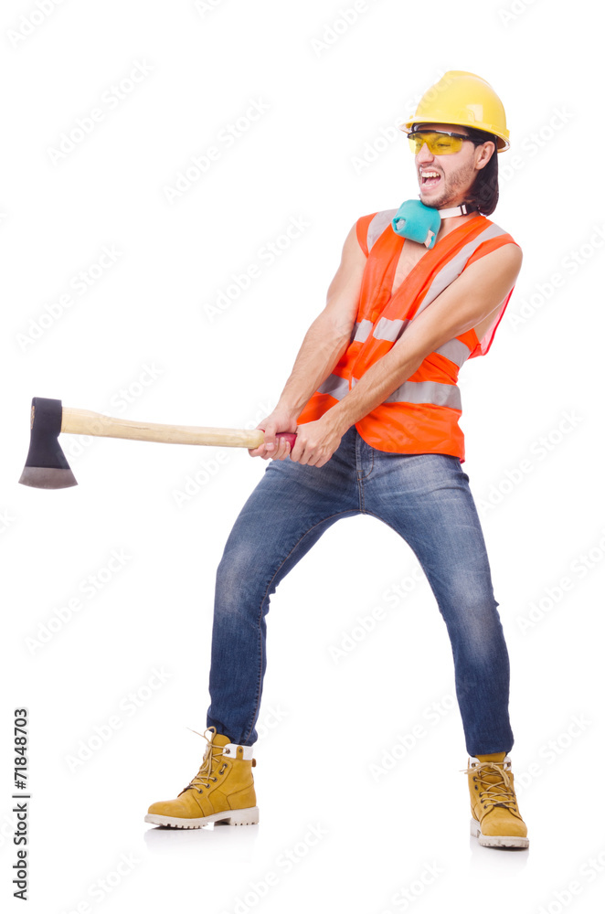 Industrial worker isolated on the white background Industrial worker isolated on the white background