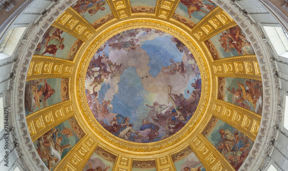 Fresco of the cupola in the Dome des Invalides.