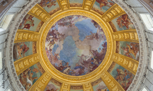 Fresco of the cupola in the Dome des Invalides.