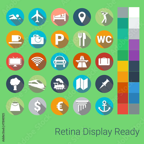 ICON SET - TRAVEL | REISEN, MAP MASTER - Green V/V