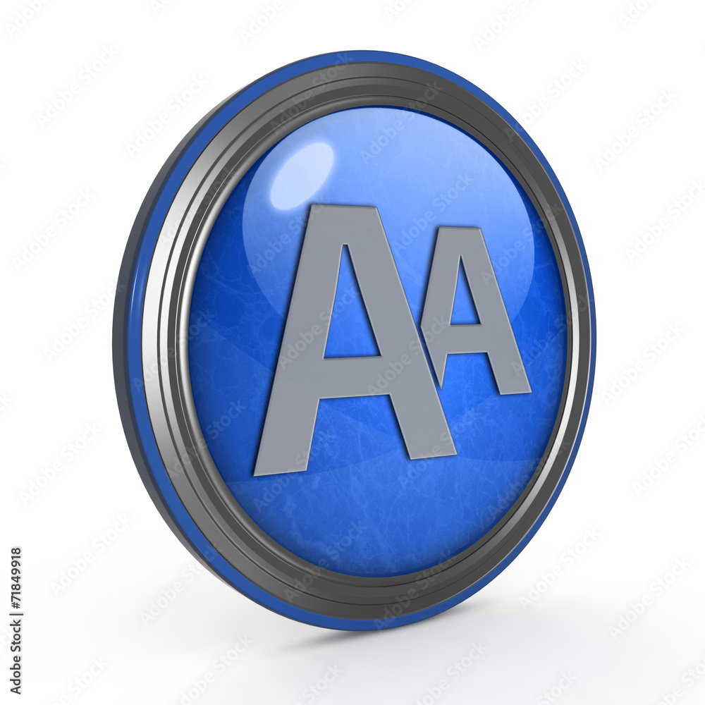 Alphabet circular icon on white background