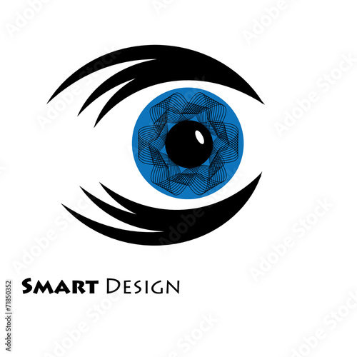 blue eye vector illustration logo