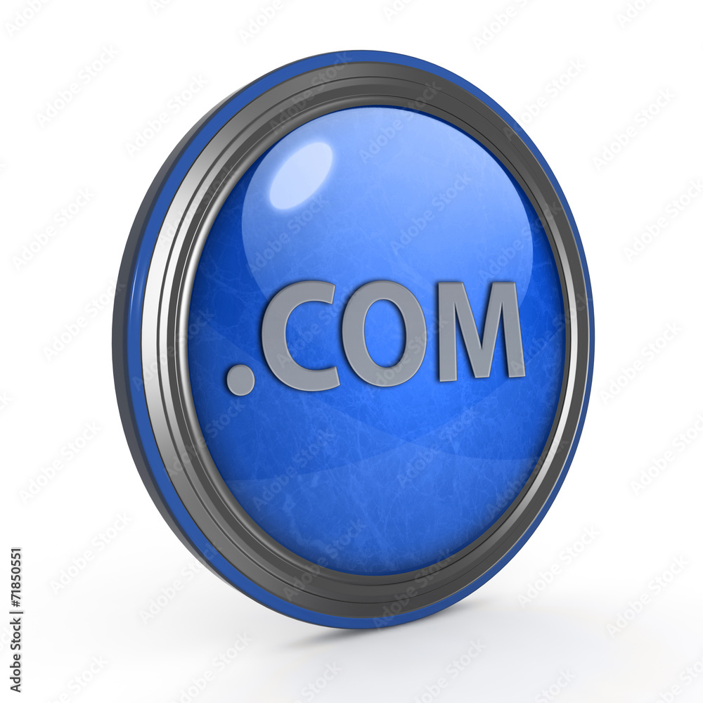 Com circular icon on white background Com circular icon on white background