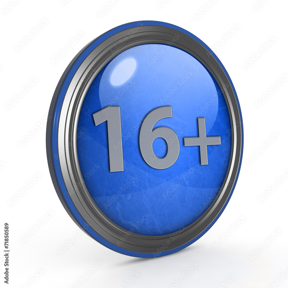 16+ circular icon on white background 16+ circular icon on white background