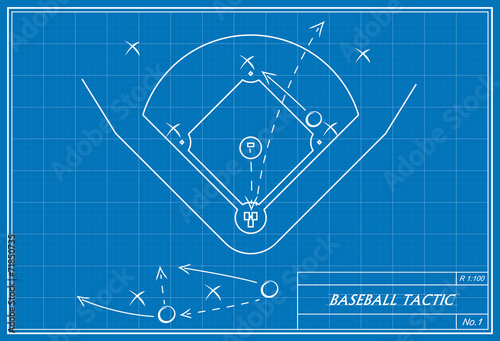 baseball tactic on blueprint photo