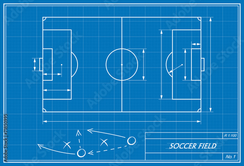 soccer field on blueprint