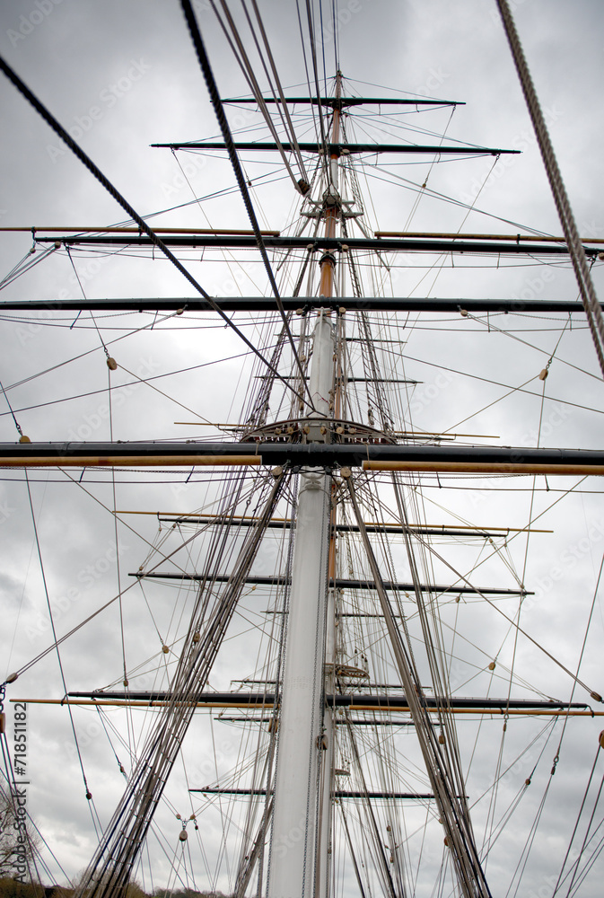 Maritime Naval Rigging of an old clipper