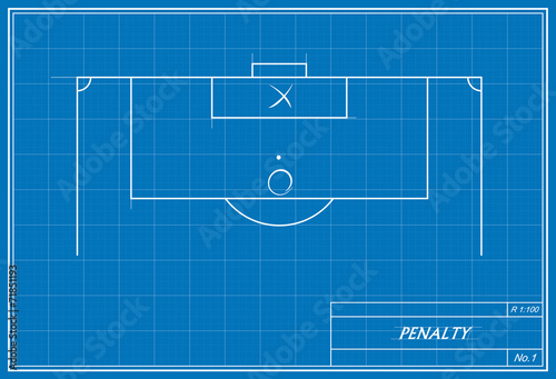 soccer penalty kick on blueprint