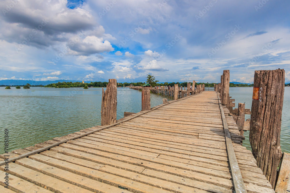 U bein bridge at Taungthaman lake in Amarapura, Myanmar