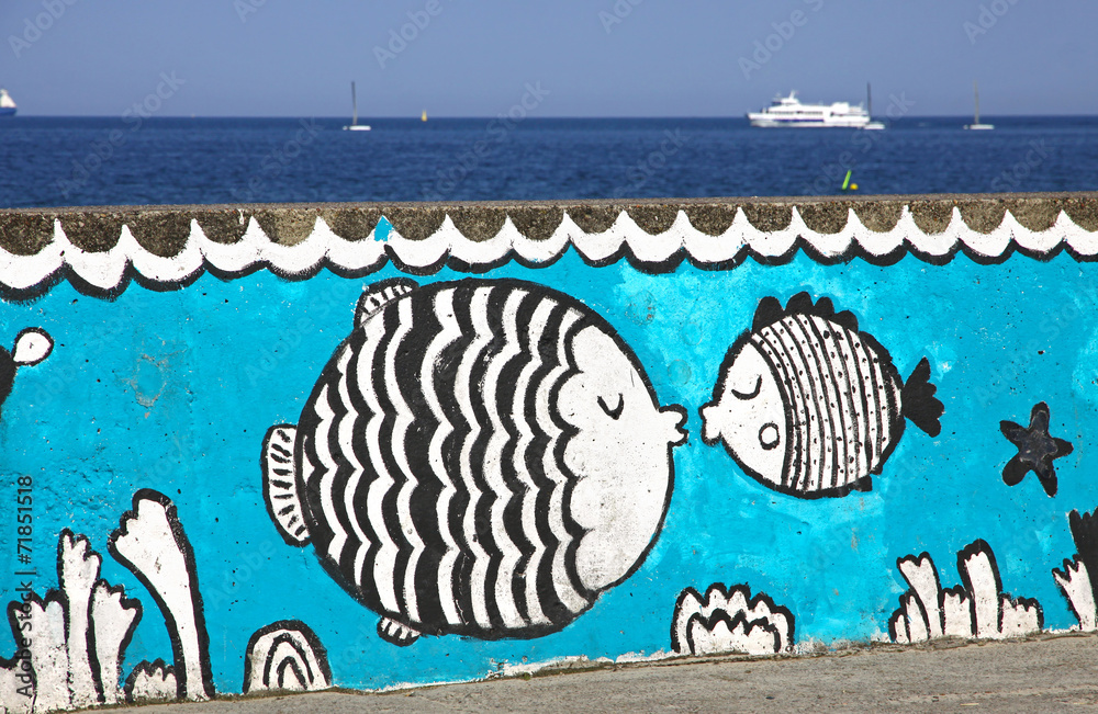 Sea promenade in Gdynia city, Baltic sea, Poland
