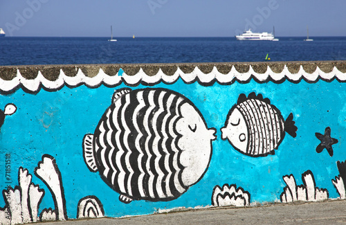 Obraz na płótnie Sea promenade in Gdynia city, Baltic sea, Poland w salonie