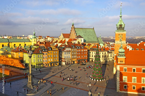 Castle square (plac Zamkowy) in Warsaw old town, Poland