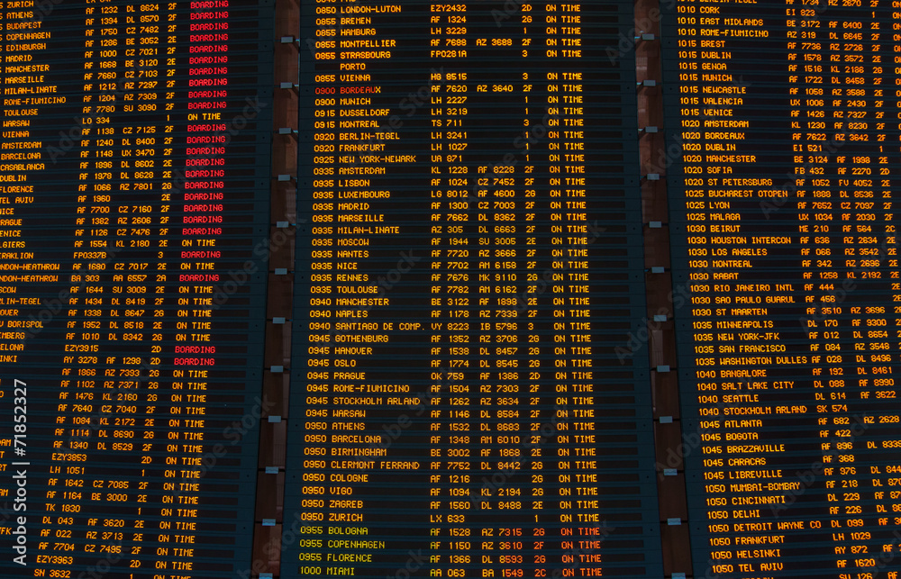 Led screen schedule of flights departures Led screen schedule of flights departures