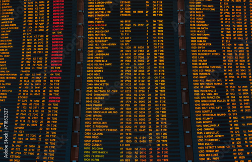 Led screen schedule of flights departures