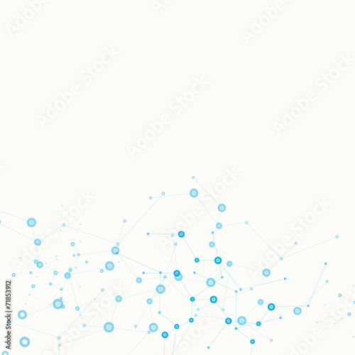 Vector color network connection and DNA atom