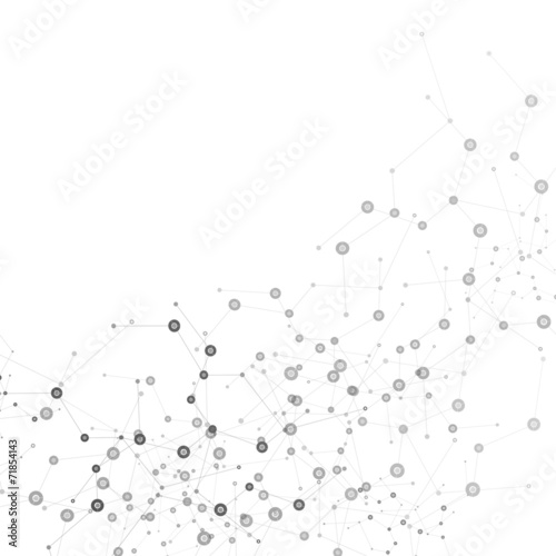 Vector color network connection and DNA atom