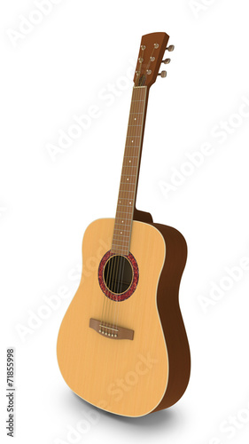 3D model of acoustic guitar on white background