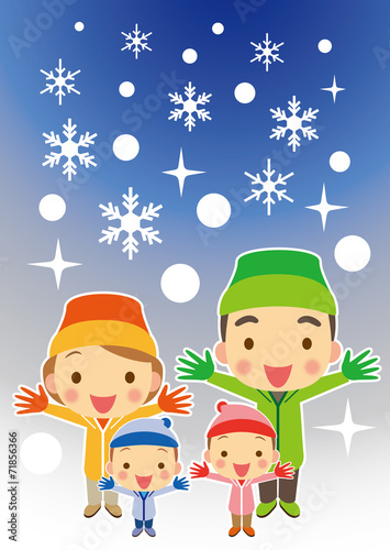 雪　元気家族